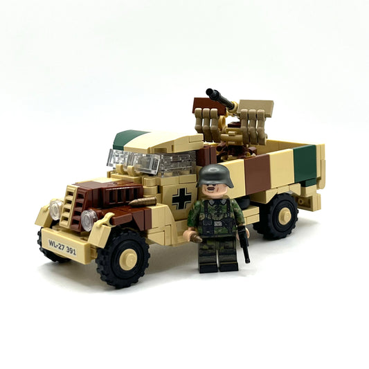 Exclusive Hermann Göring Division Minifigure Bundle | Blitz Truck - 2cm Flak 36